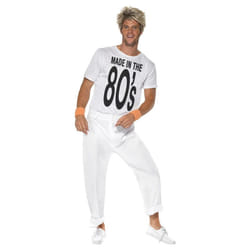 Smiffys Unisex Adult Made In 80s Costume Set - M R, White/Black