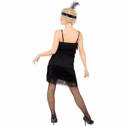 Smiffys Womens/Ladies Deluxe Flapper Fringe Costume Set - XL, Black