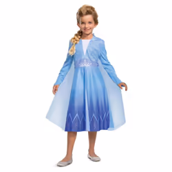 Frozen Girls Basic plus Elsa Costume - 7-8 Years, Blue/Purple/White