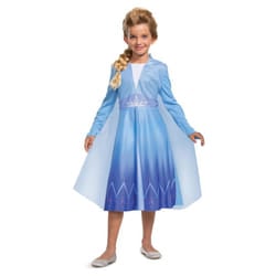 Frozen Girls Basic plus Elsa Costume - 7-8 Years, Blue/Purple/White