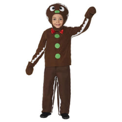 Smiffys Childrens/Kids Gingerbread Man Christmas Costume Set - 7-9 Years, Brown