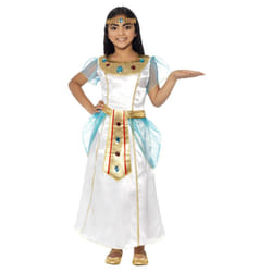 Smiffys Girls Deluxe Cleopatra Costume Dress - 7-9 Years, White