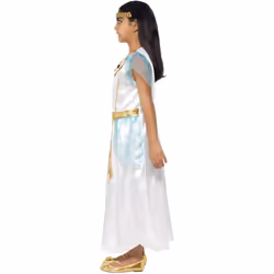 Smiffys Girls Deluxe Cleopatra Costume Dress - 7-9 Years, White