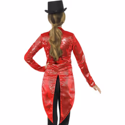 Smiffys Womens/Ladies Sequins Costume Tailcoat - L, Red