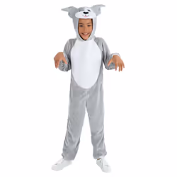 Smiffys Childrens/Kids Dog Costume - 4-6 Years, Grey/White