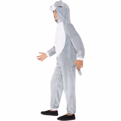 Smiffys Childrens/Kids Dog Costume - 4-6 Years, Grey/White