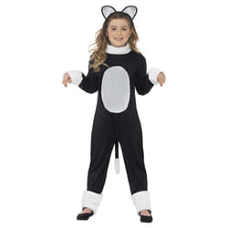 Smiffys Girls Cat Halloween Costume Set - 10-12 Years, Black/White
