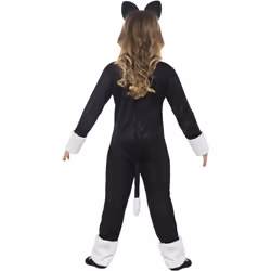 Smiffys Girls Cat Halloween Costume Set - 10-12 Years, Black/White