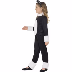 Smiffys Girls Cat Halloween Costume Set - 10-12 Years, Black/White