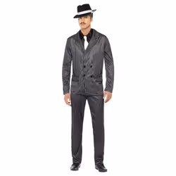 Smiffys Mens Gangster Pinstripe Costume - M R, Black