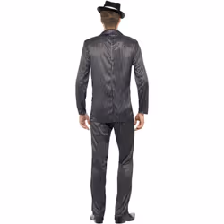 Smiffys Mens Gangster Pinstripe Costume - L R, Black