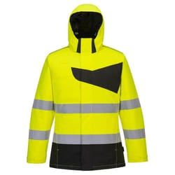 Portwest Mens PW2 High-Vis Winter Jacket - L, Yellow/Black