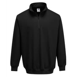 Portwest Mens Sorrento Zip Neck Sweatshirt - S, Black