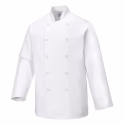Portwest Unisex Adult Sussex Long-Sleeved Chef Jacket - M, White