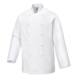 Portwest Unisex Adult Sussex Long-Sleeved Chef Jacket - M, White