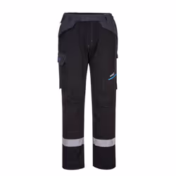 Portwest Mens WX3 Flame Resistant Work Trousers - 30R, Black