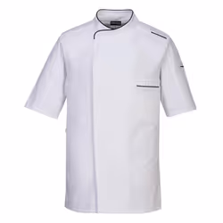 Portwest Mens Surrey Short-Sleeved Chef Jacket - XL, White