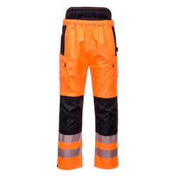 Portwest Mens PW3 Extreme High-Vis Safety Rain Trousers - XL R, Orange/Black