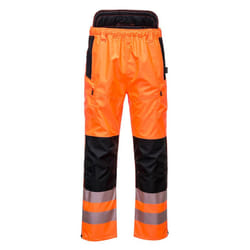 Portwest Mens PW3 Extreme High-Vis Safety Rain Trousers - S R, Orange/Black