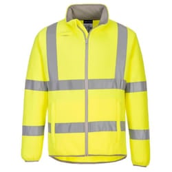 Portwest Mens Eco Friendly Hi-Vis Fleece Jacket - S, Yellow