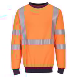 Portwest Mens Flame Resistant Hi-Vis Safety Sweatshirt - 3XL, Orange