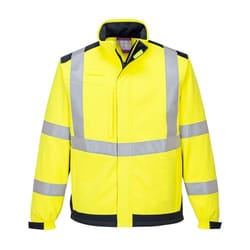 Portwest Mens Hi-Vis Modaflame Multi-Norm Soft Shell Jacket - M, Yellow/Navy
