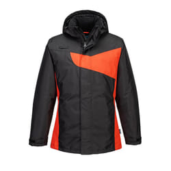 Portwest Mens PW2 Winter Jacket - 3XL, Black/Red