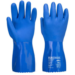Portwest Unisex Adult A881 Marine Ultra PVC Chemical Gauntlet - 9, Blue
