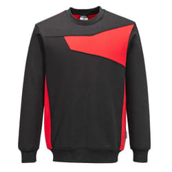 Portwest Mens PW2 Sweatshirt - XL, Black/Red