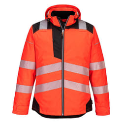 Portwest Mens PW3 Hi-Vis Winter Jacket - XL, Red/Black