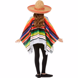 Smiffys Childrens/Kids Contrast Striped Poncho