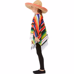 Smiffys Childrens/Kids Contrast Striped Poncho
