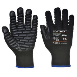 Portwest Unisex Adult A790 Anti-Vibration Gloves - XL, Black