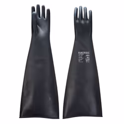 Portwest Unisex Adult A802 Heavyweight Natural Rubber Gauntlet - L, Black