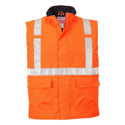 Portwest Mens Hi-Vis Bizflame Rain Anti-Static Safety Gilet - S, Orange
