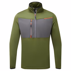 Portwest Mens WX3 Half Zip Fleece Top - XXL, Olive Green