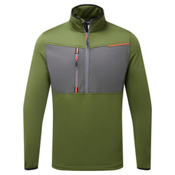 Portwest Mens WX3 Half Zip Fleece Top - XXL, Olive Green