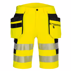 Portwest Unisex Adult DX4 Hi-Vis Holster Pocket Safety Shorts - 30R, Yellow/Black