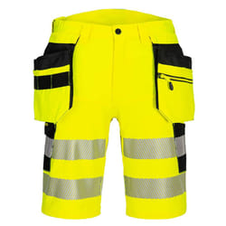 Portwest Unisex Adult DX4 Hi-Vis Holster Pocket Safety Shorts - 42R, Yellow/Black