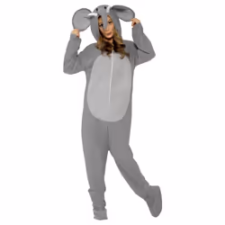 Smiffys Unisex Adult Elephant Hooded Costume - M, Grey