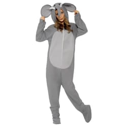 Smiffys Unisex Adult Elephant Hooded Costume - M, Grey