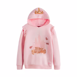 Disney Princess Childrens/Kids Crown 3D Hoodie - 9-10 Years, Pink