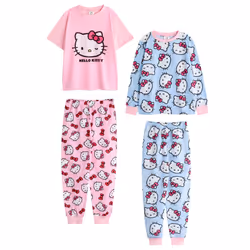 Hello Kitty Girls Long Pyjama Set (Pack of 2) - 5-6 Years, Blue/Pink