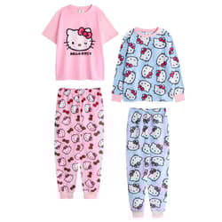 Hello Kitty Girls Long Pyjama Set (Pack of 2) - 5-6 Years, Blue/Pink