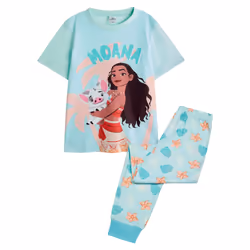 Moana Girls Short-Sleeved Long Pyjama Set - 3-4 Years, Blue