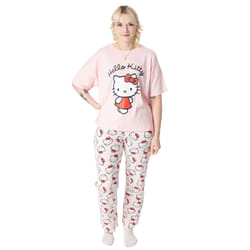 Hello Kitty Womens/Ladies Short-Sleeved Pyjama Set - M, Pink
