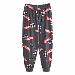 Hot Wheels Mens The Original Long Leg Short-Sleeved Pyjama Set - S, Black/Grey