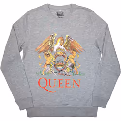 Queen Unisex Adult Classic Crest Sweatshirt - XS, Grey