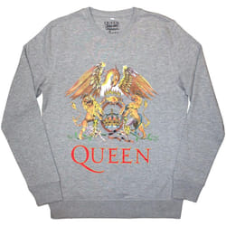 Queen Unisex Adult Classic Crest Sweatshirt - XS, Grey