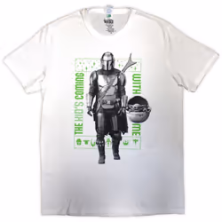 Star Wars The Mandalorian Unisex Adult The Kids's Coming With Me T-Shirt - S, White